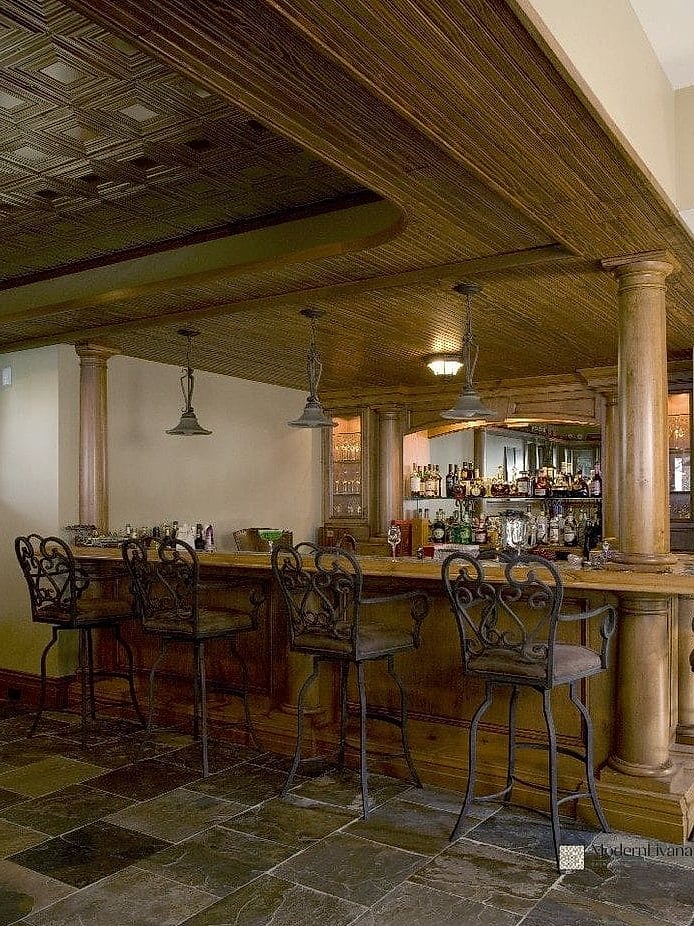 Floor-to-Ceiling Slab Marble