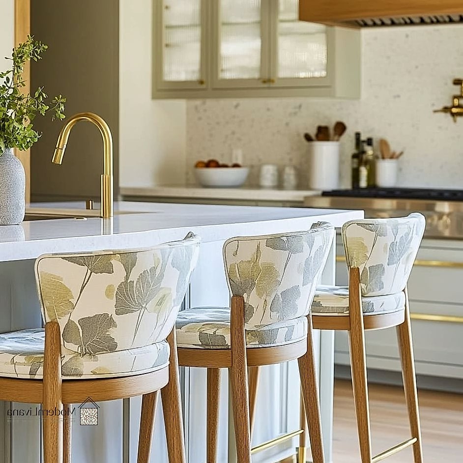 Floral Bar Stool Upholstery
