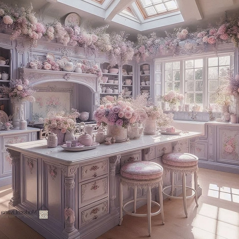 Floral Glass Cabinet Inserts