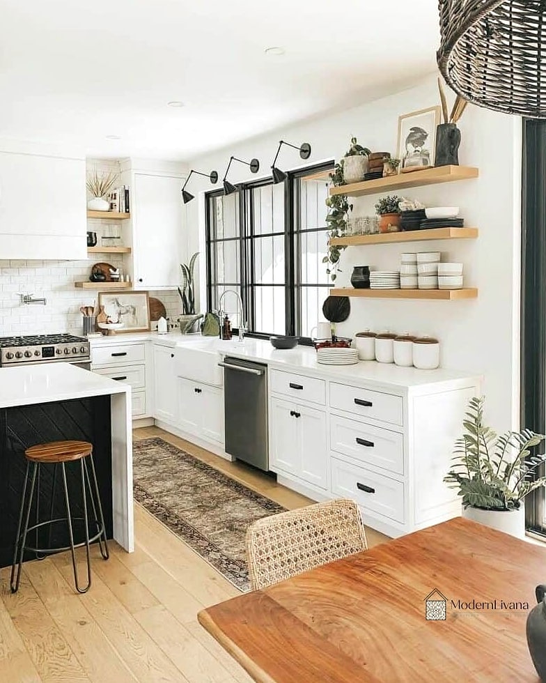 Floral Open Shelving Displays
