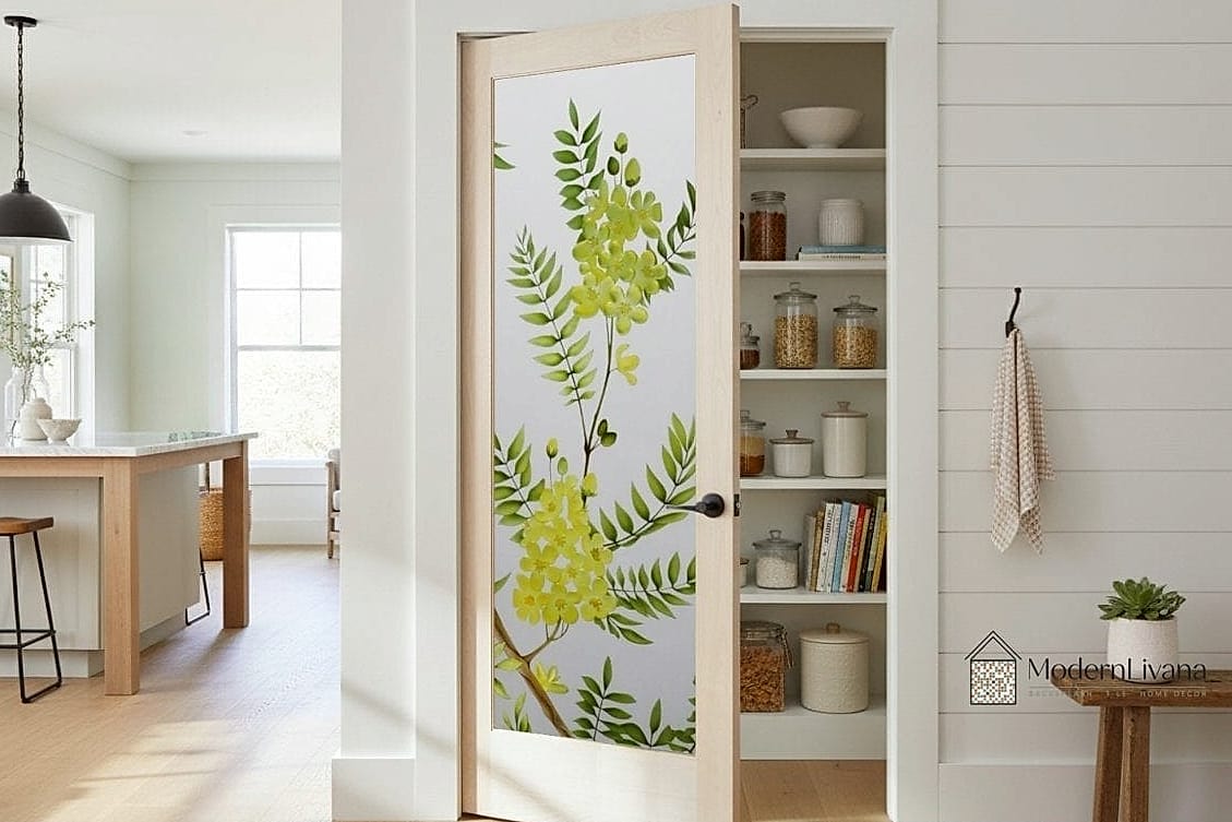 Floral Pantry Door Design