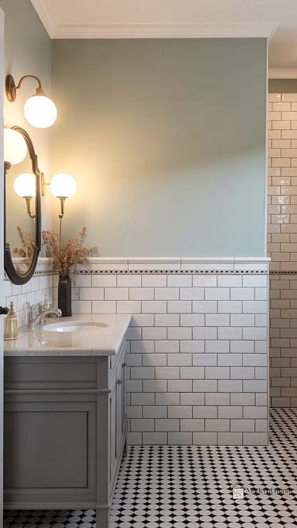 Full-Height Tile Wall