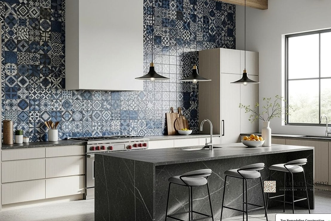 A Full-Height Tile Backsplash