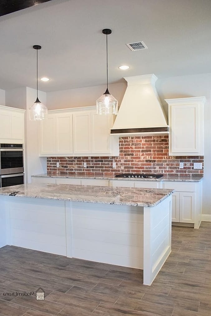 24 Red Brick Backsplash Ideas That Work in Any Size Home 2 Full-Height Red Brick Statement Wall