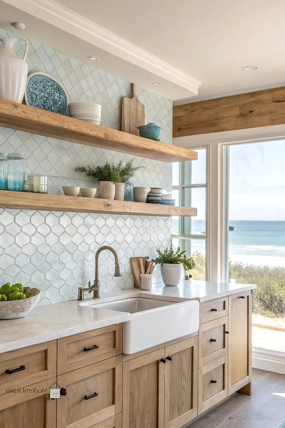 Full-Height Coastal Backsplash