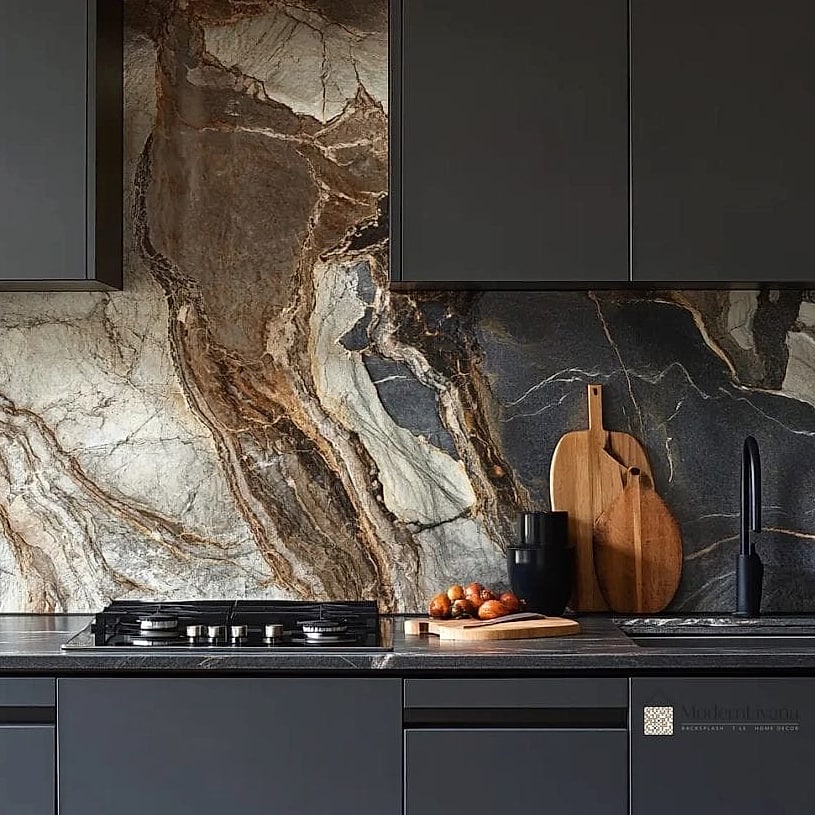 Full-Slab Marble Backsplash for a Luxury Look
