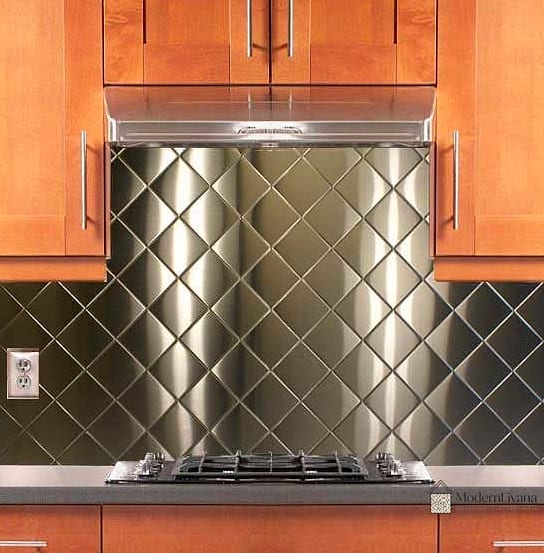 Full-Wall Stainless Steel Backsplash