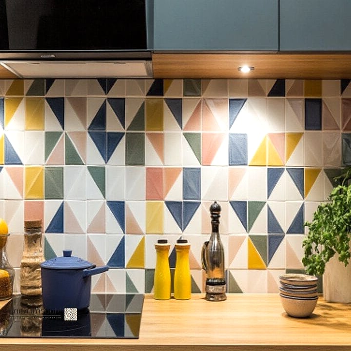 Geometric Mosaic Tile Backsplash
