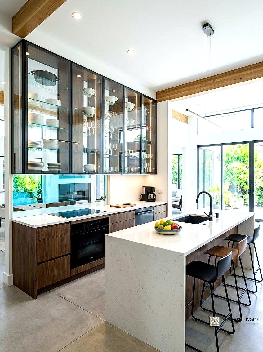 Glass-Front Upper Cabinets