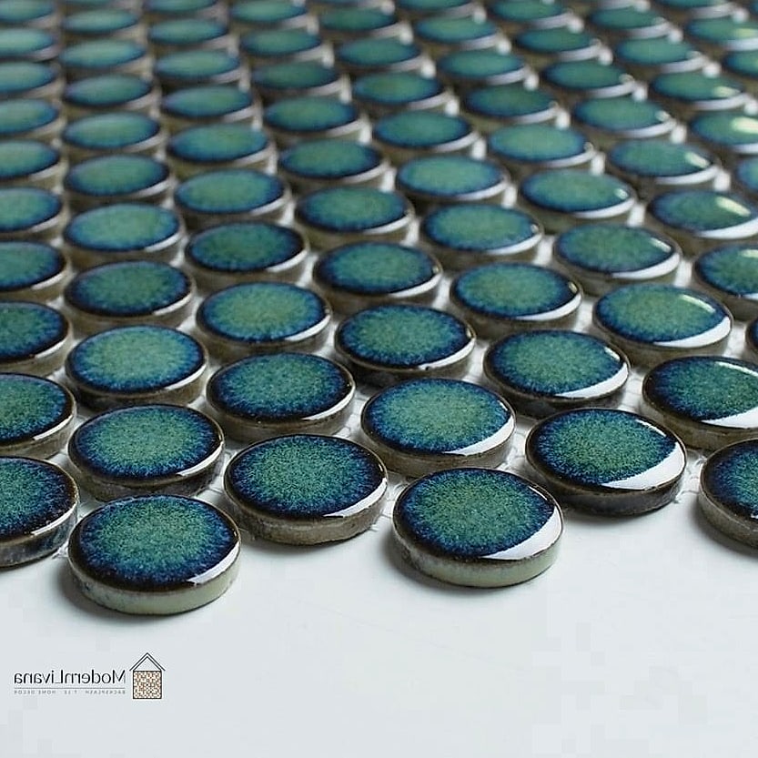25 Modern Glass Tile Ideas That Look Expensive But Aren't 18 Glass Penny Tile Feature