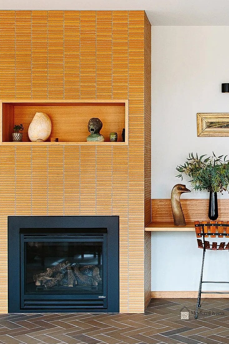 Glazed Tile Fireplace Surround