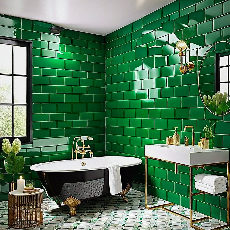 Glossy Subway Tile for Small Bathrooms
