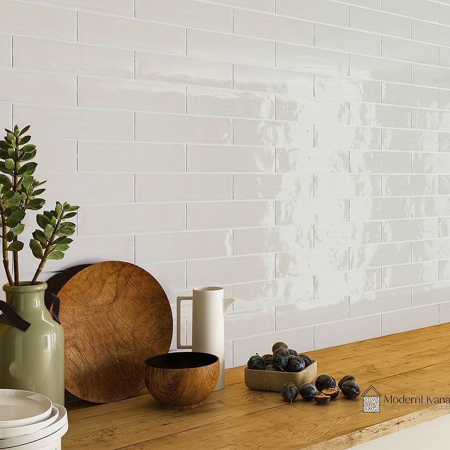 Glossy White Tile for Small Bathrooms