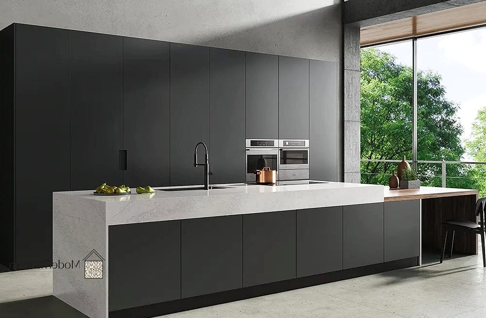 Gray Cabinets with a Minimalist Design