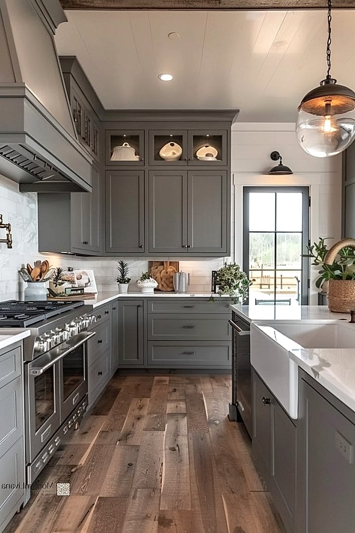 Gray Farmhouse Modern Kitchen