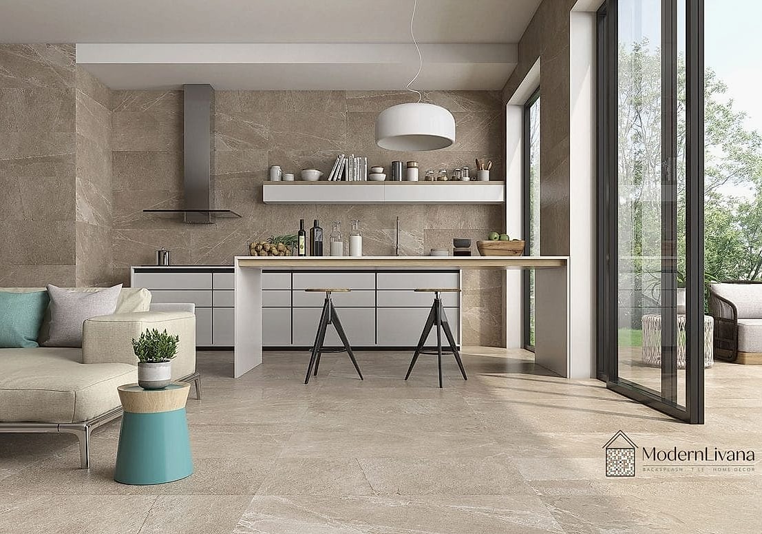 Gray Glazed Tile with Minimalist Styling