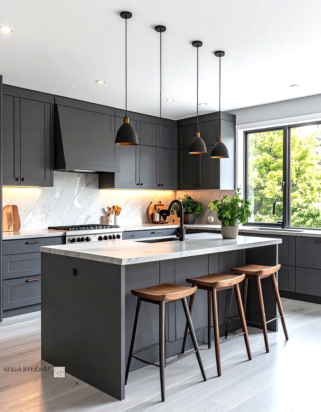 Gray Kitchen With Mixed Textures