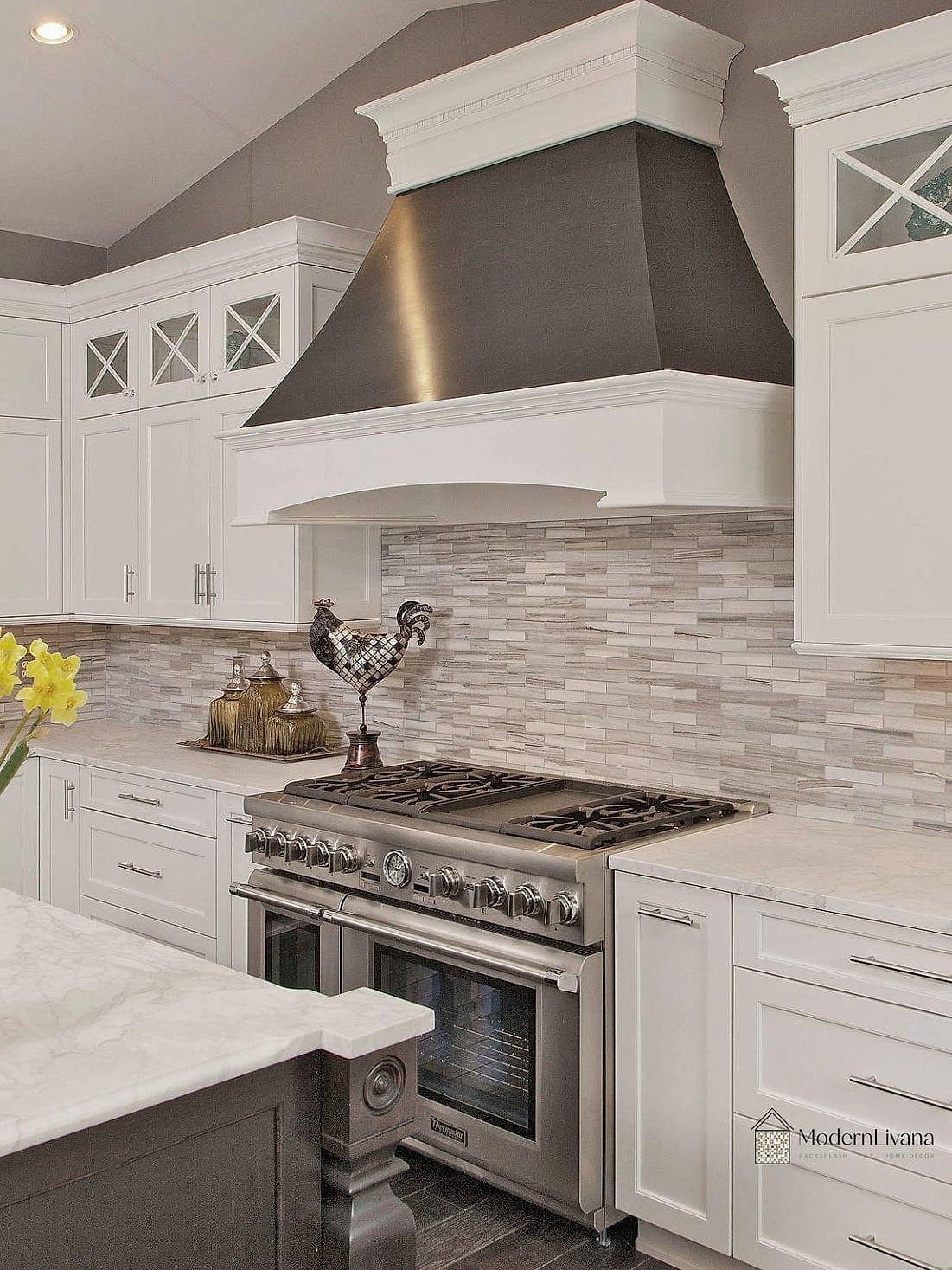 23 Marble Backsplash Ideas That Are Stylish and Practical 18 Gray Marble Backsplash for Modern Kitchens