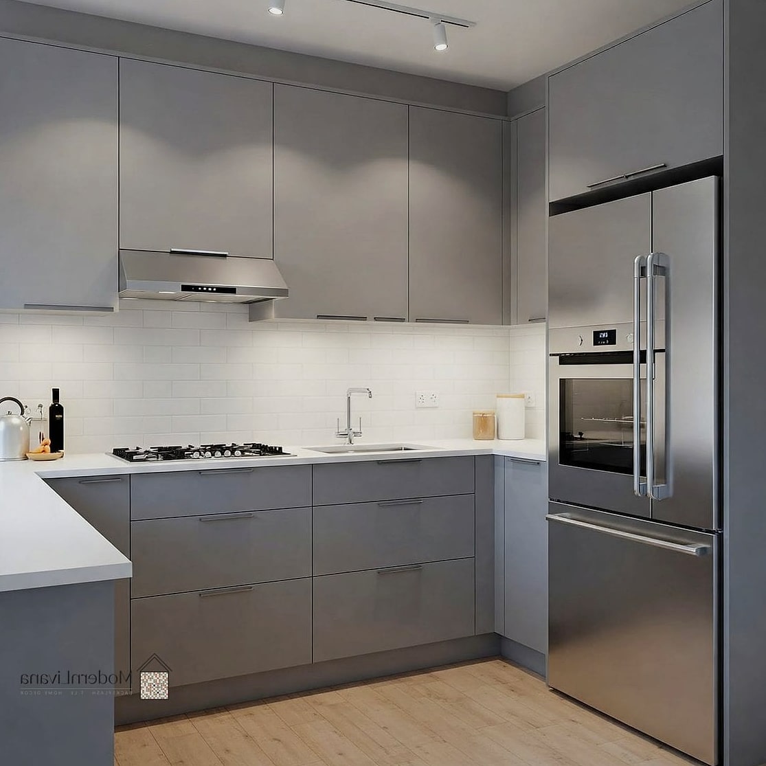 Gray Minimalist Kitchen Design