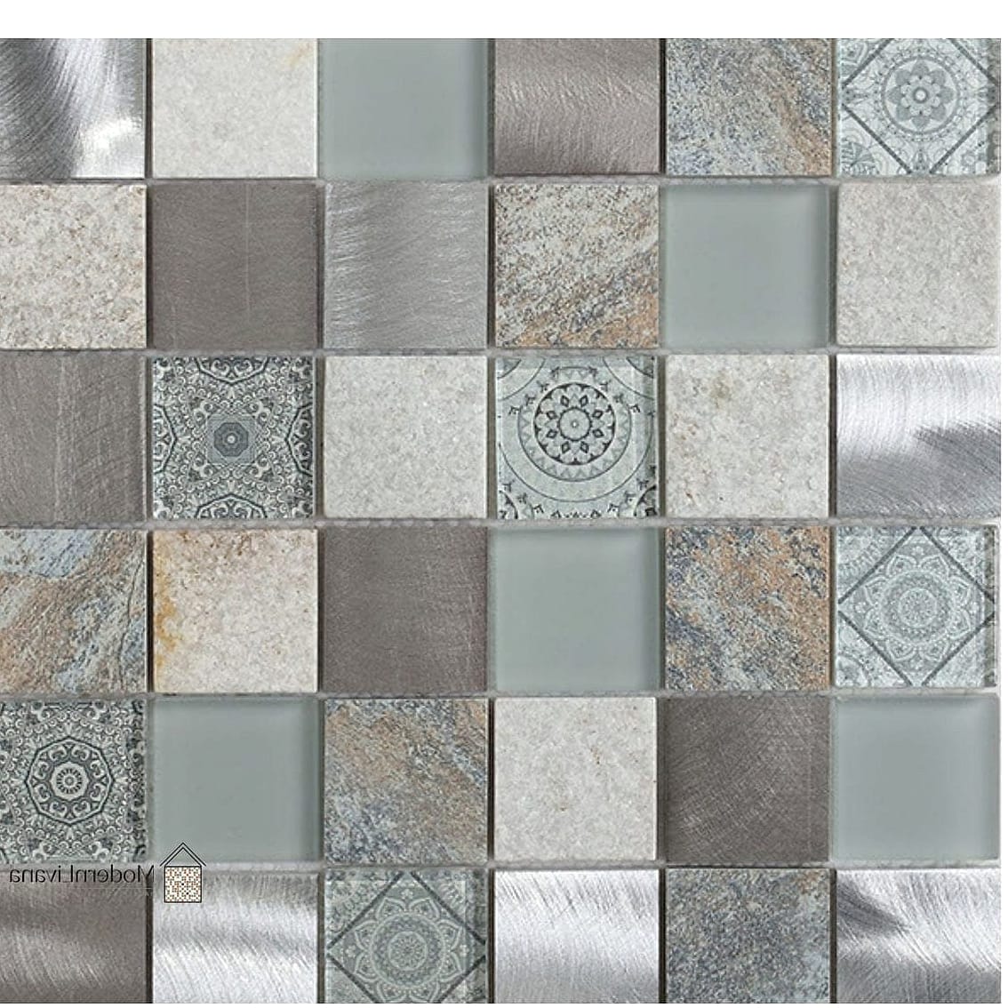 Gray Porcelain Mosaic Floor