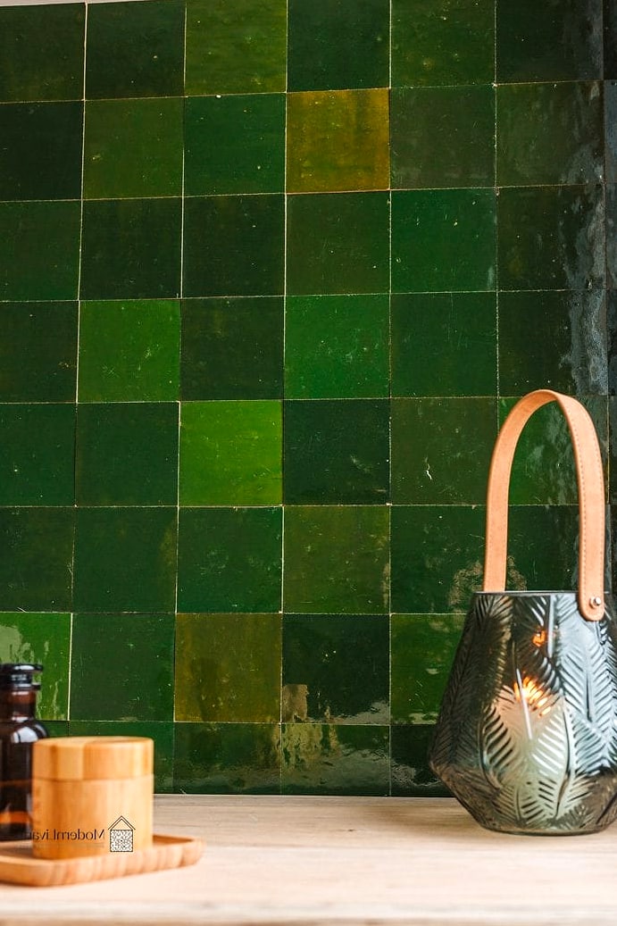 Handmade Zellige-Inspired Glazed Tile Walls