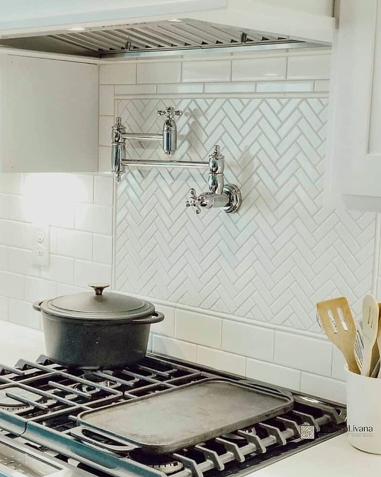 28 White Chevron Backsplash Ideas That Maximize Style and Function 16 Herringbone-Chevron Hybrid Layouts