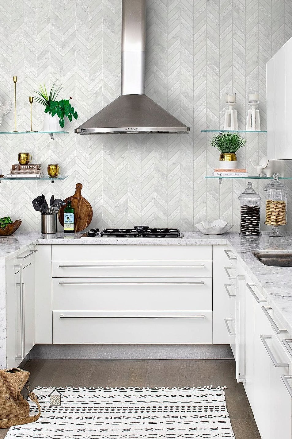 Herringbone Marble Mosaic