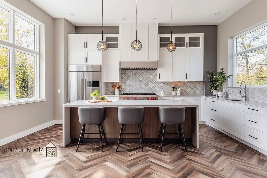 Herringbone Tile Flooring