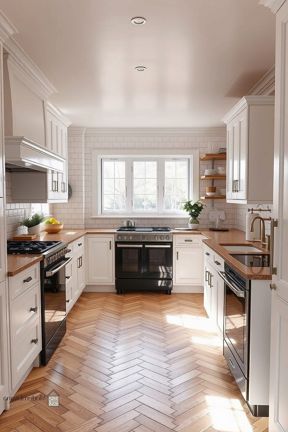 Herringbone Wood or Tile Flooring