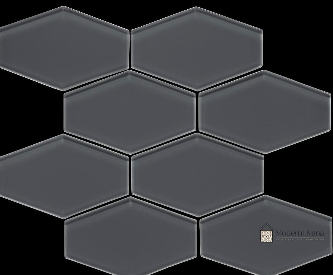 High-Contrast Black and White Elongated Hexagon Design