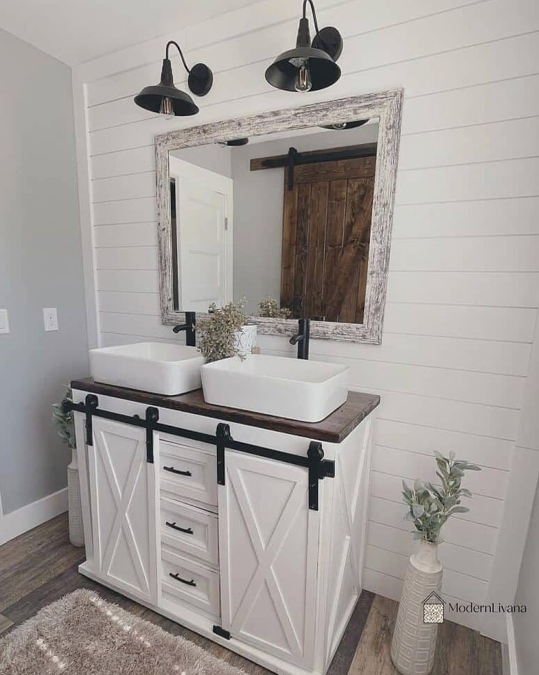 8. Install a Farmhouse-Style Mirror