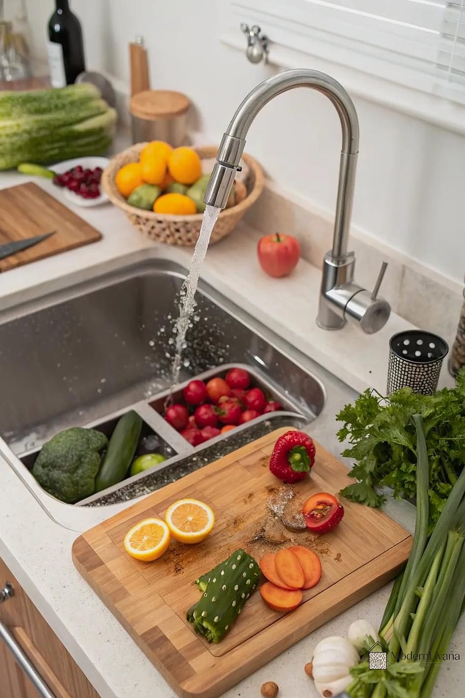 Integrated Cutting Board Storage