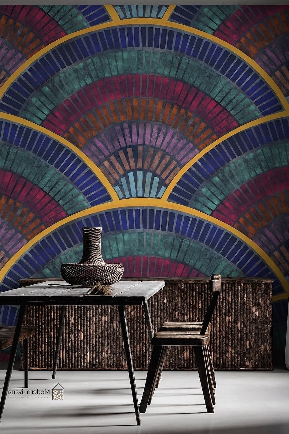 Jewel-Tone Kitchen Backsplash