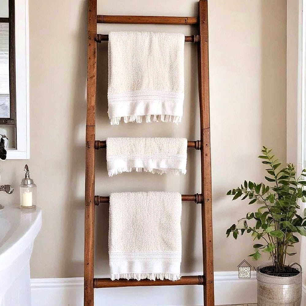 A Ladder Towel Rack