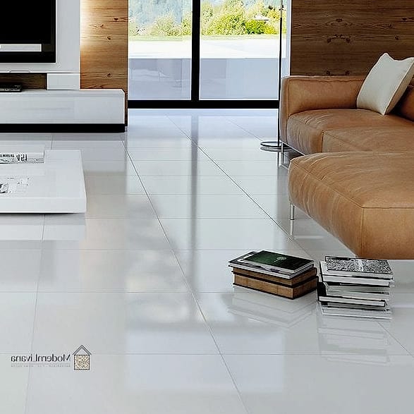 Large Format White Porcelain Floor Tile