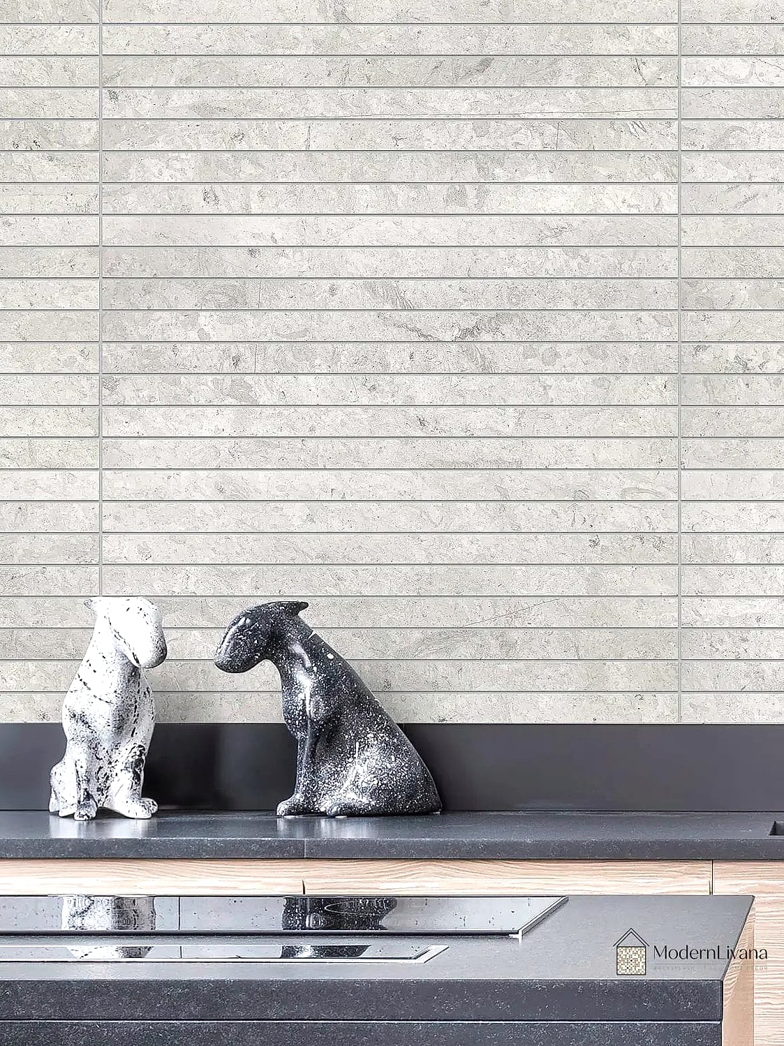 Limestone Backsplash for Soft Neutral Tones