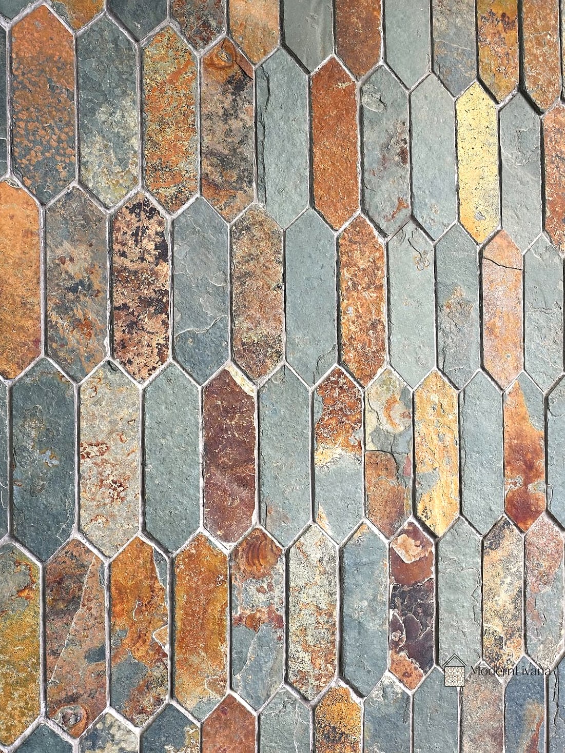 Luxury Natural Stone Elongated Hexagon Tile Look