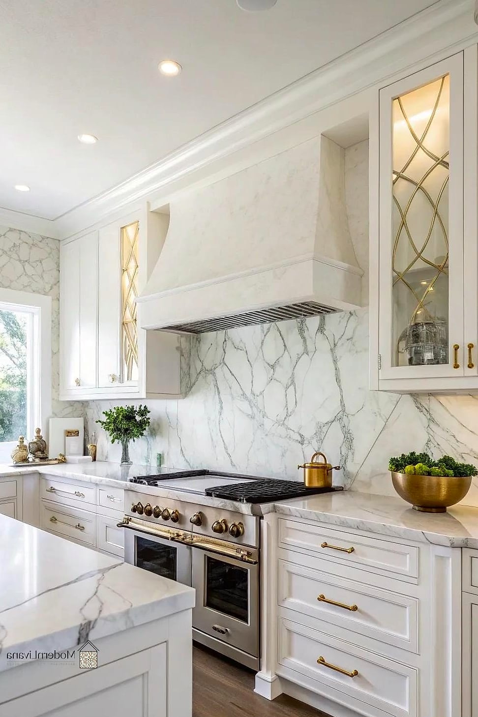 30 Marble Backsplash Ideas That Are Stylish and Practical 17 Marble Backsplash in a Small Galley Kitchen