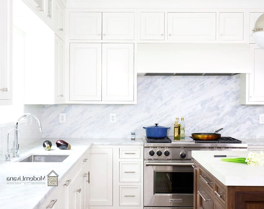 23 Marble Backsplash Ideas That Are Stylish and Practical 19 Marble Backsplash With Matching Countertop