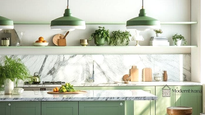23 Marble Backsplash Ideas That Are Stylish and Practical 21 Marble Backsplash With Greenery and Natural Decor