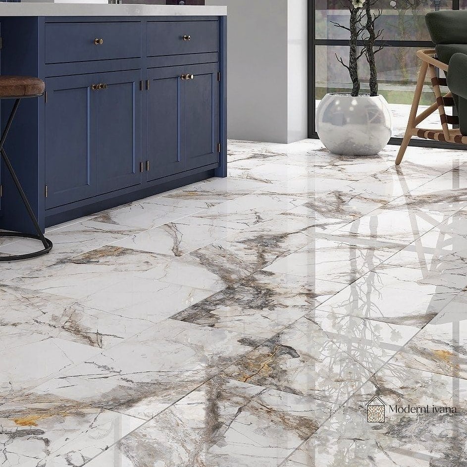 23 Glazed Porcelain Tile Ideas That Maximize Style and Function 2 Marble Look Glazed Porcelain Tile for a Luxury Bathroom