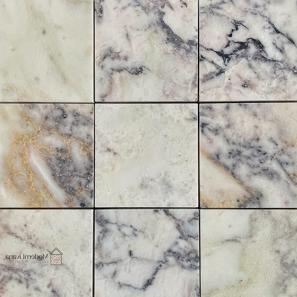 Marble-Look Square Porcelain Tile