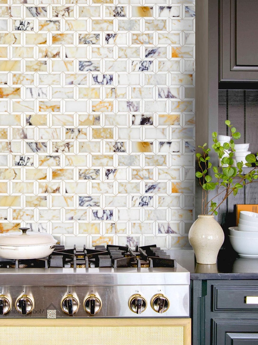 23 Multicolor Backsplash Ideas That Are Stylish and Practical 9 Marble Mosaic with Colored Veining