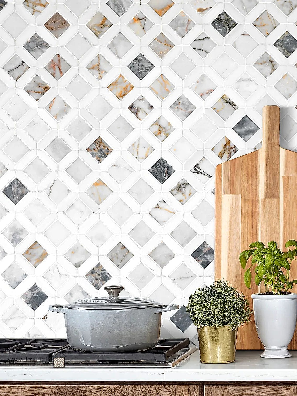 23 Marble Backsplash Ideas That Are Stylish and Practical 5 Marble Mosaic Tile With Subtle Texture