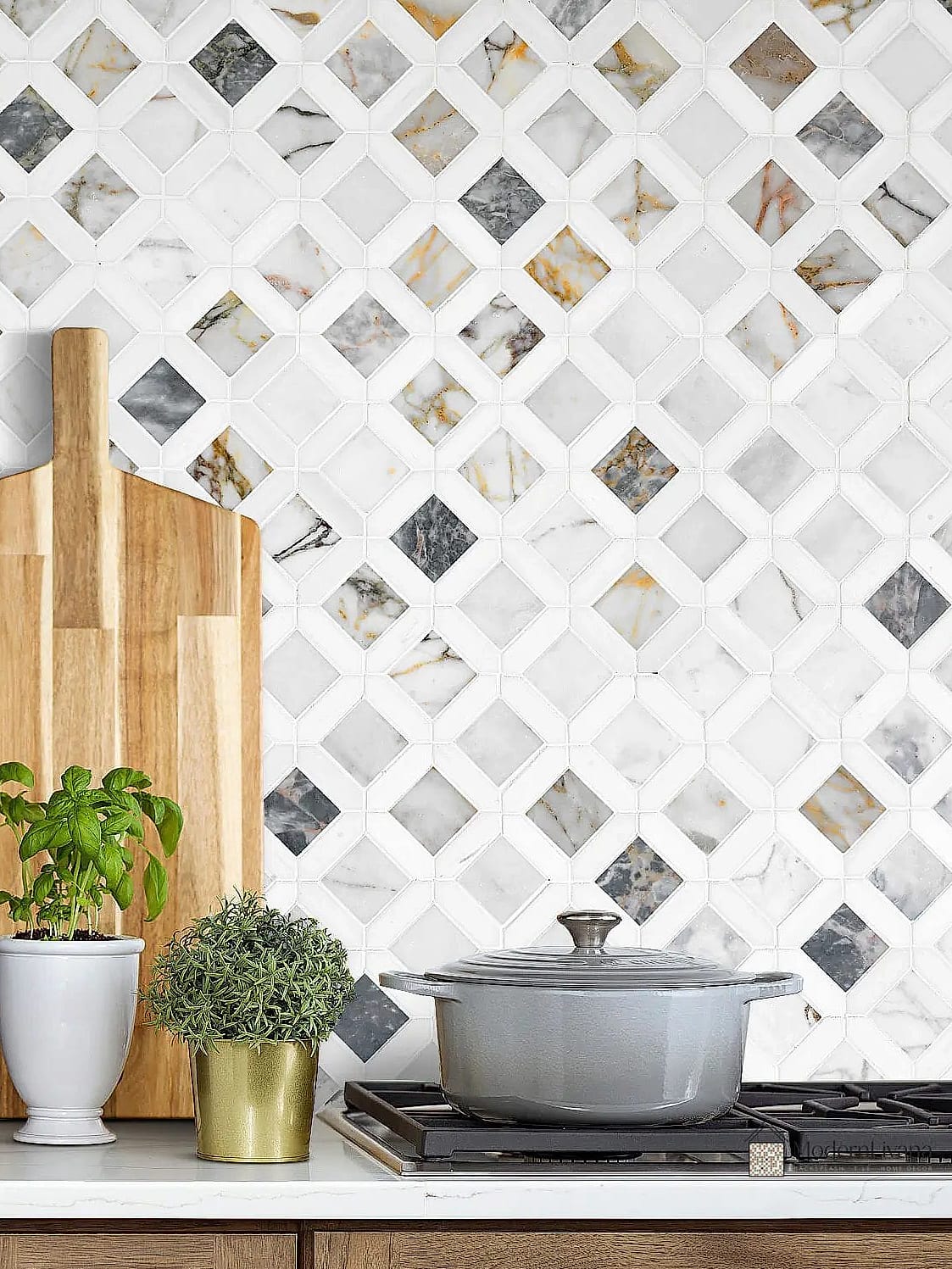 Marble Mosaic Tile with Intricate Patterns