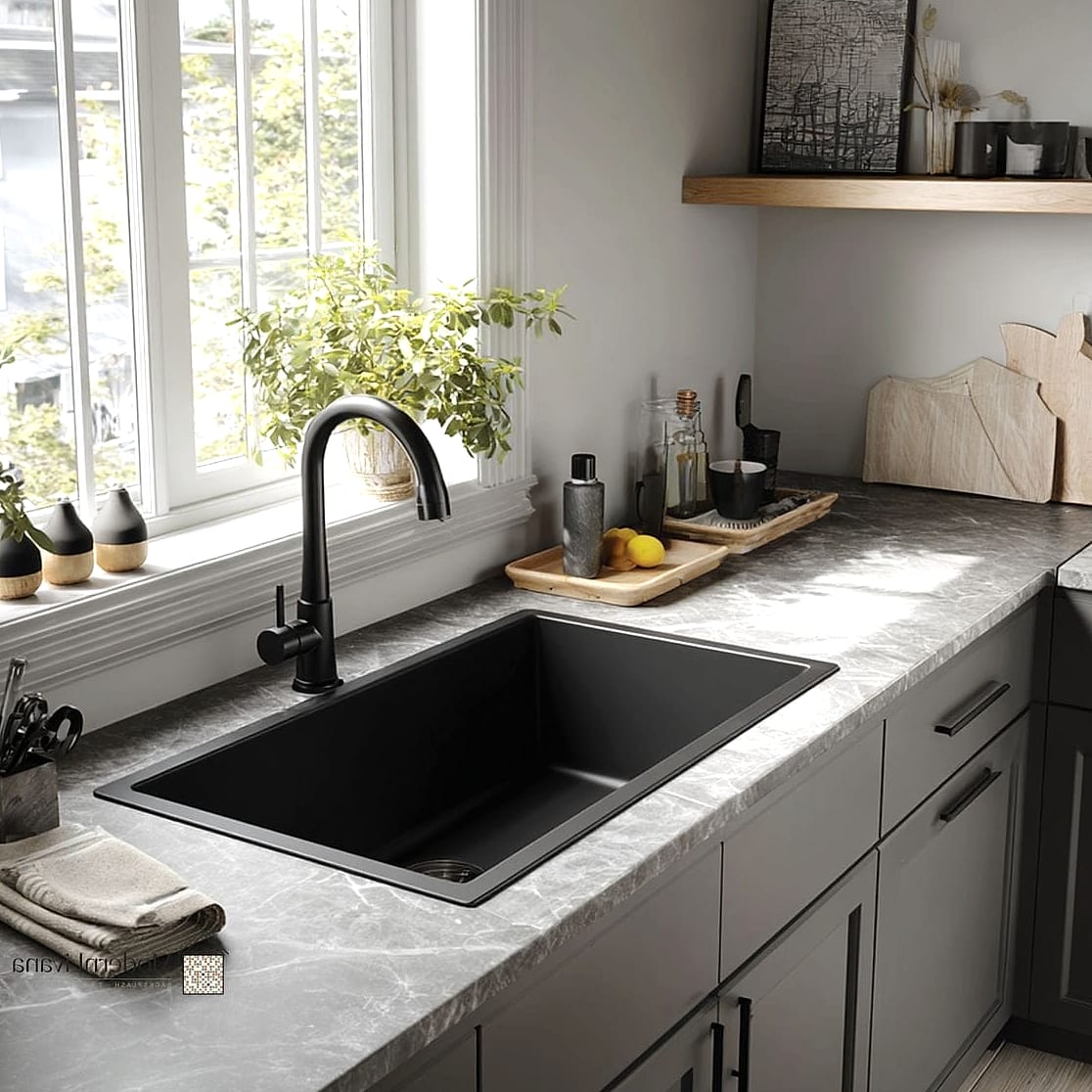 26 Kitchen Sink Ideas That Will Transform Your Space 4 Matte Black Composite Sink