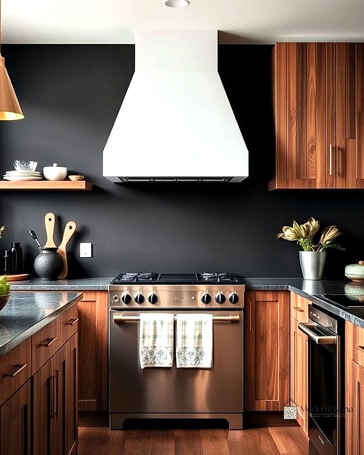 Matte Black Backsplash
