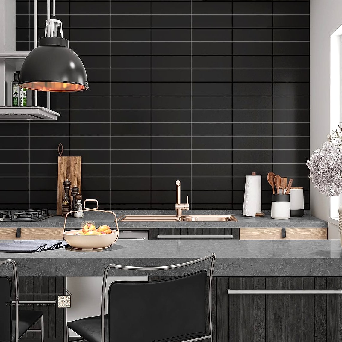 Matte Black Subway Tile