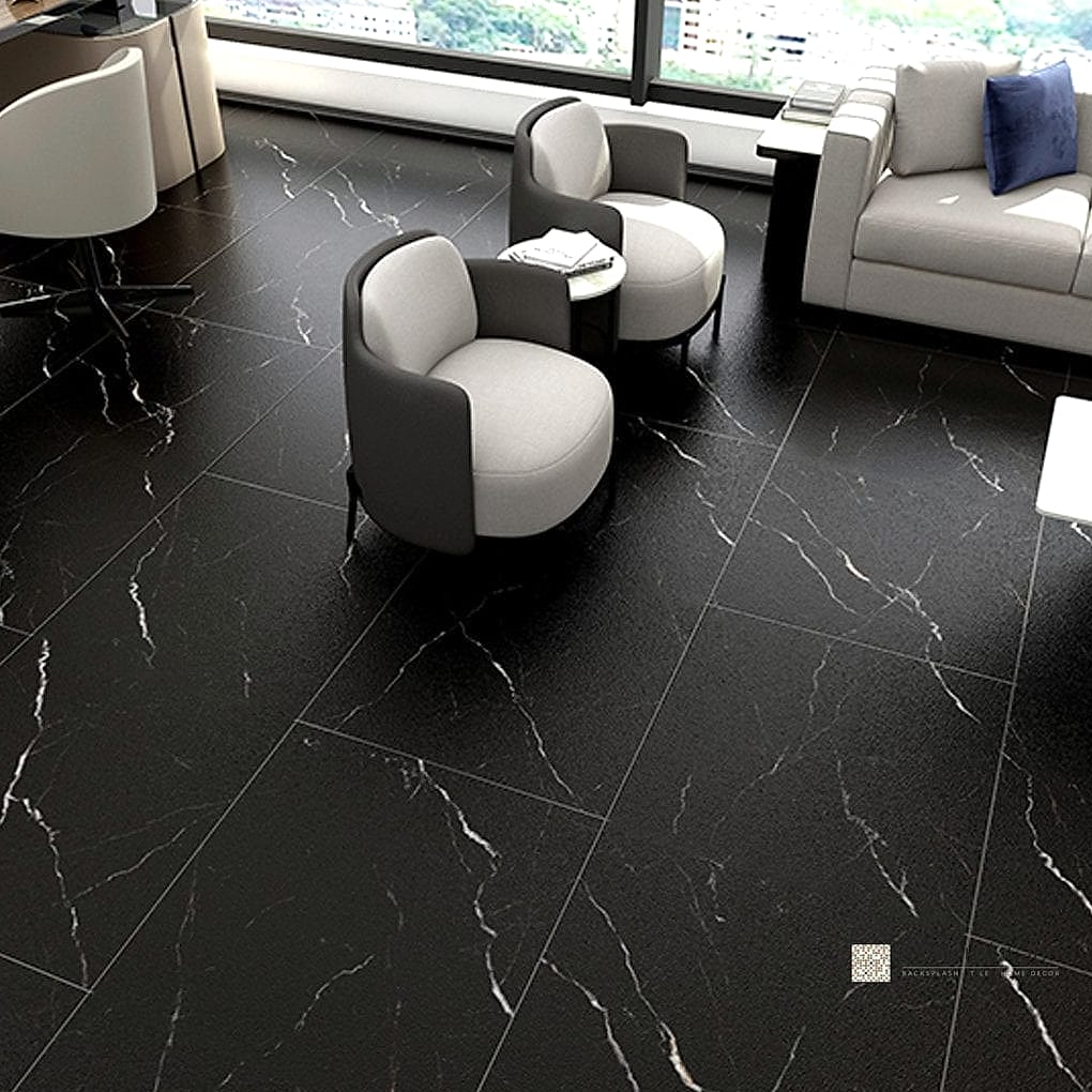 Matte Black Porcelain Tile Floors