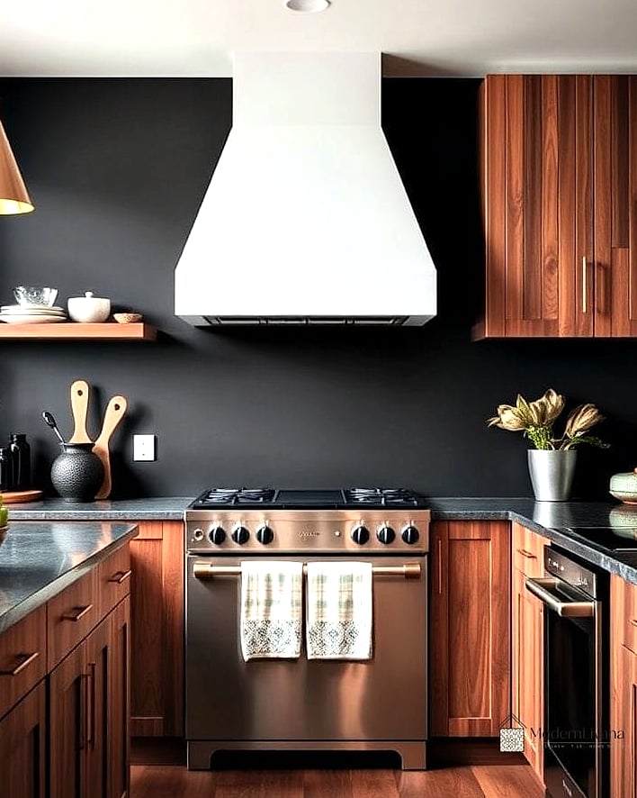 20 Kitchen Backsplash Ideas That Will Transform Your Space 6 Matte Black Tile for a Modern Kitchen
